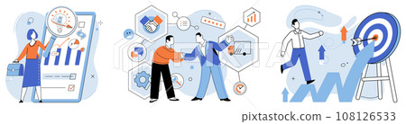 Business manage. Vector illustration. Leading by example is hallmark successful managers Effective control systems ensure adherence to business objectives The influence managers extends beyond Business manage. Vector illustration. Leading by example is hallmark successful managers Effective control systems ensure adherence to business objectives The influence managers extends beyond 108126533