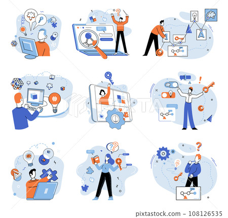 Business idea. Vector illustration. Motivation, conceptual thinking, and project management provide necessary drive and structure to transform ideas into tangible results It is through fusion 108126535