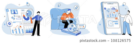 Market research. Vector illustration. Market research provides valuable insights into consumer behavior and preferences Technology-driven market research tools streamline data collection and analysis 108126575