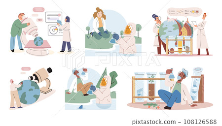 Earth care. Vector illustration. Recycling is effective way to contribute to environmental preservation Saving planet requires collective effort from individuals and governments Supporting eco 108126588