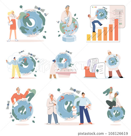 Lab test. Vector illustration. Analyzing data from experiments provides insights into scientific phenomena Scientific research is systematic process inquiry and investigation Lab tests serve 108126619