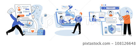 Account login. Vector illustration. The login interface should provide seamless and user-friendly experience Developing secure login system requires expertise in technology and cybersecurity Account login. Vector illustration. The login interface should provide seamless and user-friendly experience Developing secure login system requires expertise in technology and cybersecurity 108126648