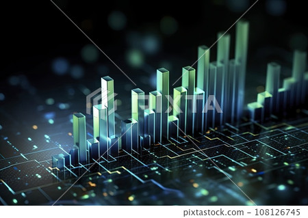 Stock market increasing background illustration. Graph finance increase trading. 108126745