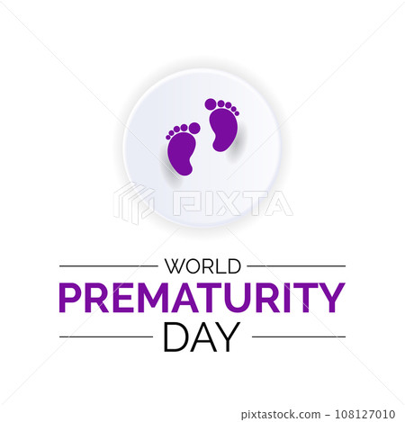 World Prematurity Day Vector Illustration with Tiny Newborn and Caring Hands. Vector template for background, banner, card, poster design. 108127010
