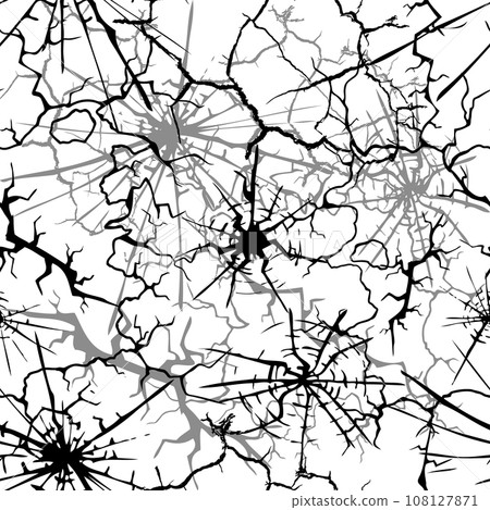 Distress Grunge Texture. Cracks seamless pattern. Vector illustration 108127871