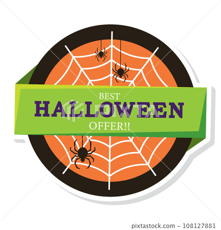 Halloween discount sticker Creepy label Vector 108127881