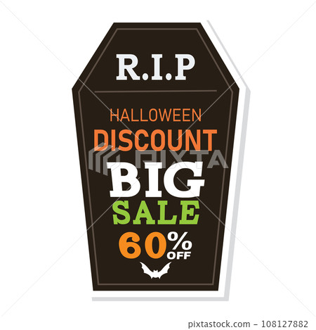 Halloween discount sticker Creepy label Vector 108127882