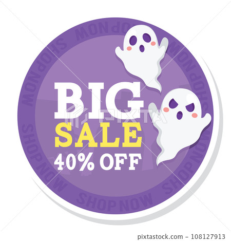 Halloween discount sticker Creepy label Vector 108127913