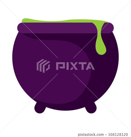 Isolated scary witch cauldron Halloween season Vector 108128120