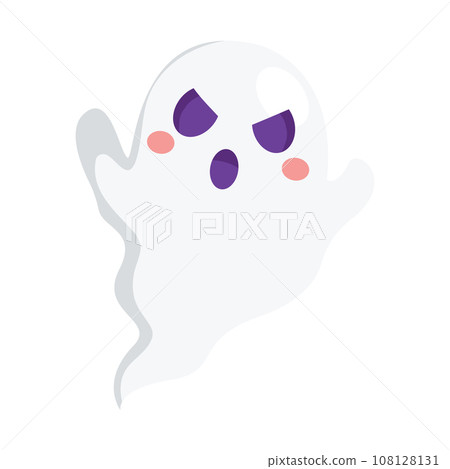 Isolated cute halloween ghost character Vector Isolated cute halloween ghost character Vector 108128131