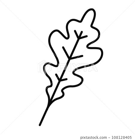 Isolated outline of an autumn leaf icon Vector Isolated outline of an autumn leaf icon Vector 108128405