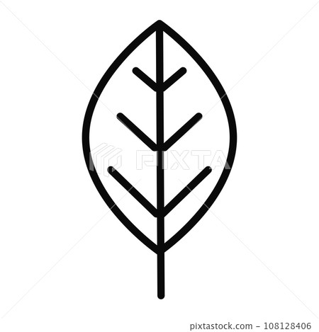 Isolated outline of an autumn leaf icon Vector Isolated outline of an autumn leaf icon Vector 108128406