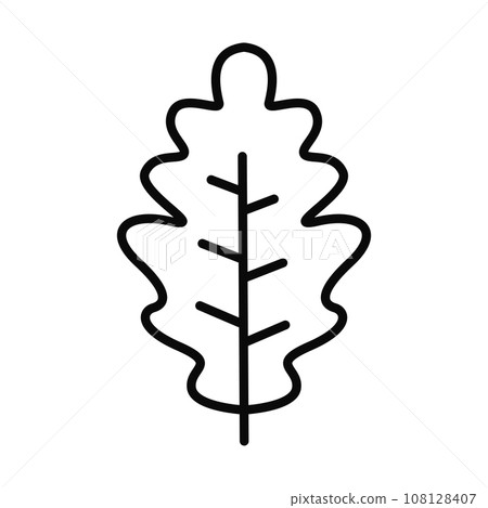 Isolated outline of an autumn leaf icon Vector Isolated outline of an autumn leaf icon Vector 108128407