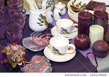 Purple tableware Purple tableware 108129688