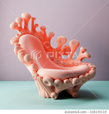 Coral shape chair. Generative Ai Illustration 108130119