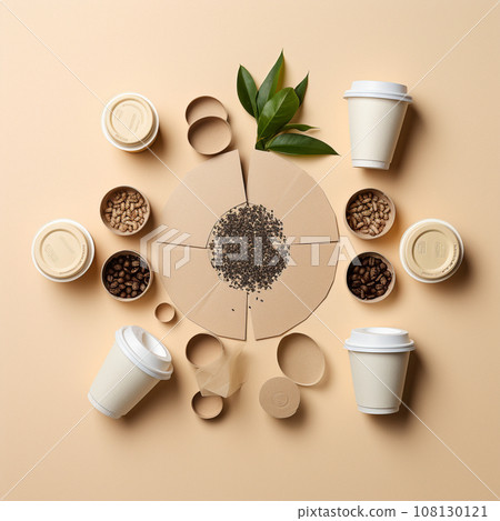 Generative Ai Illustration. Zero waste coffee cup . High quality illustration 108130121
