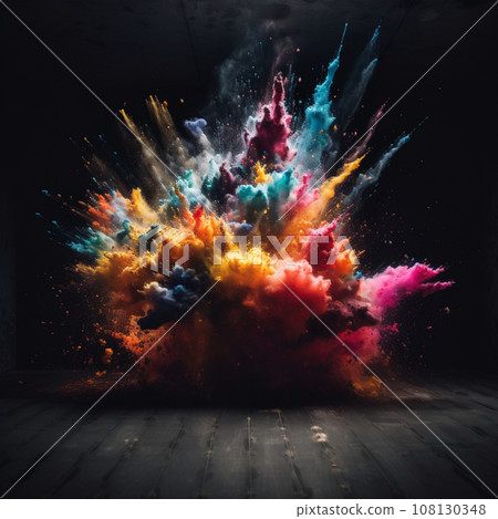 Color explosion. Generative Ai Illustration. High quality illustration 108130348