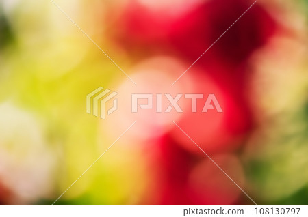 Defocus light yellow green and red. Abstract natural blurred background, bokeh. 108130797