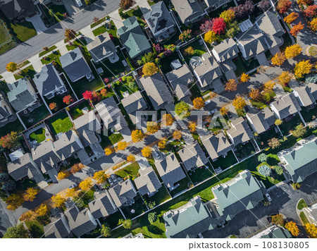 spokane neighborhood homes aerial view autumn 108130805