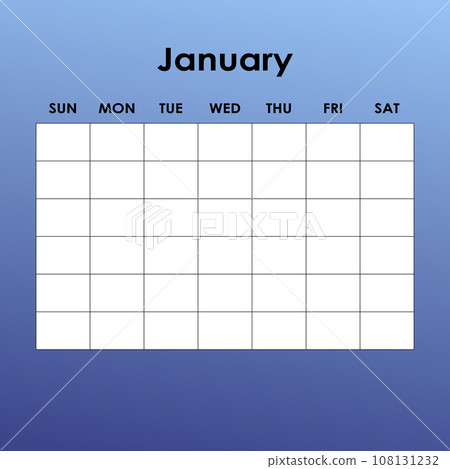 January. Calendar planner. Corporate week. Template layout, 12 months yearly, white background. Simple design for business brochure, flyer, print media, advertisement. Week starts from Monday January. Calendar planner. Corporate week. Template layout, 12 months yearly, white background. Simple design for business brochure, flyer, print media, advertisement. Week starts from Monday 108131232