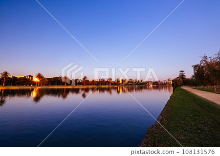 Albert Park at Sunset in Melbourne Australia 108131576