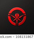 abstract metallic red black frame layout design tech innovation concept background - illustration corporate design 108131867