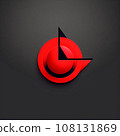 abstract metallic red black frame layout design tech innovation concept background - illustration corporate design 108131869