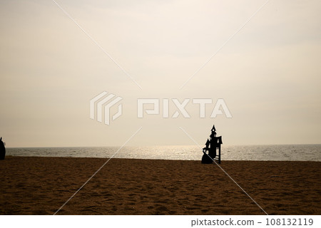 欣賞美麗夕陽的上川海灘 108132119