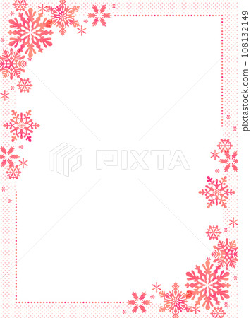 Snowflake illustration frame, vertical type 108132149