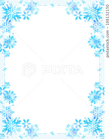 Snowflake illustration frame, vertical type 108132150
