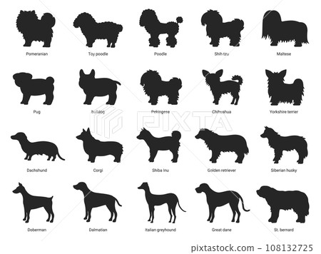 Illustration set of dog silhouettes 108132725