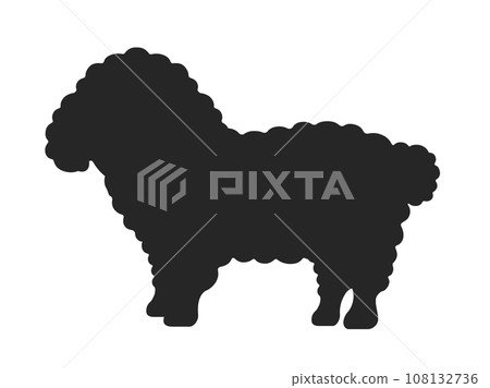 玩具貴賓犬剪影的插圖 108132736