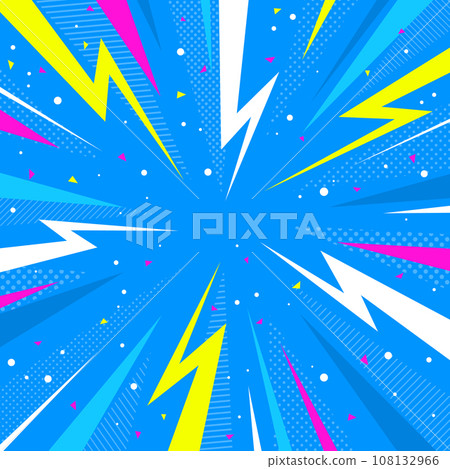 Background material Light blue Blue Pop lightning attention background Lightning Shock Concentration Surprise dot Diagonal line Colorful Background material Light blue Blue Pop lightning attention background Lightning Shock Concentration Surprise dot Diagonal line Colorful 108132966