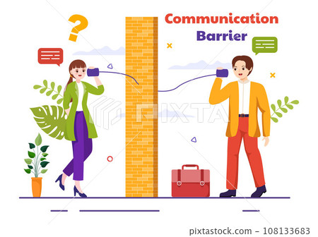 Communication Barrier Vector Illustration with Bad Communications, Disagreements and Problems to Misunderstanding Create Confusion in Flat Background Communication Barrier Vector Illustration with Bad Communications, Disagreements and Problems to Misunderstanding Create Confusion in Flat Background 108133683