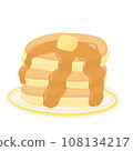 pancake on plate isolated white background 108134217