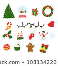 christmas icon  illustration set holiday  108134220