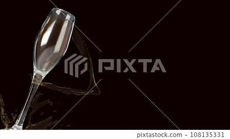 The champaign glass splash for celebration concept 3d rendering The champaign glass splash for celebration concept 3d rendering 108135331