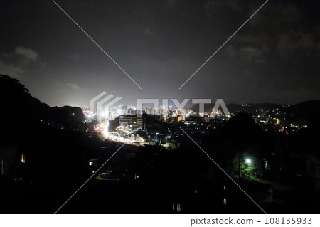 Kagoshima scenery at night looking down from the mountain Kagoshima scenery at night looking down from the mountain 108135933