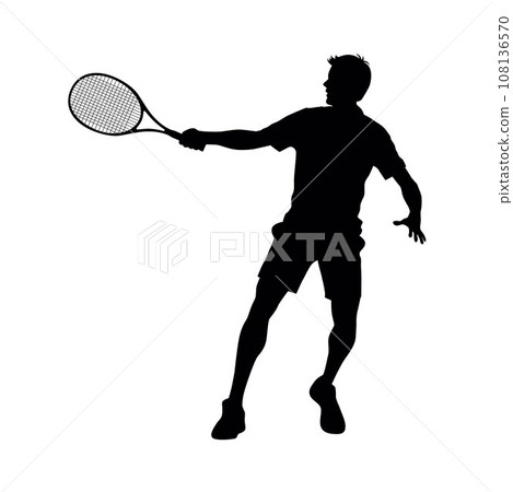 Tennis silhouettes, tennis player man, male sports person in silhouette, tennis element Tennis silhouettes, tennis player man, male sports person in silhouette, tennis element 108136570