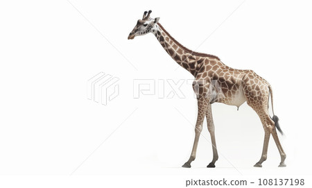 Giraffe white background 108137198