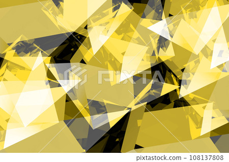 Yellow abstract background inspired by crystals, 3D image created with Adobe Dimension Yellow abstract background inspired by crystals, 3D image created with Adobe Dimension 108137808