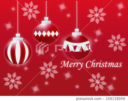 Background design with red and white Christmas ornaments and snowflakes Background design with red and white Christmas ornaments and snowflakes 108138049