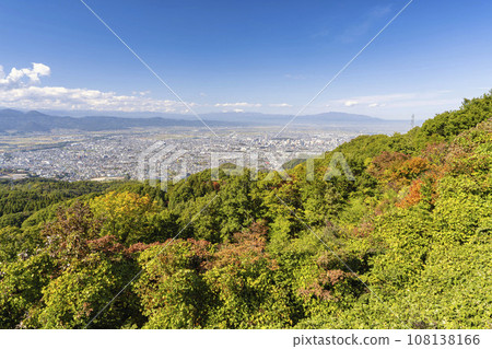 從山形縣山形市西藏王公園展望廣場俯瞰山形市 從山形縣山形市西藏王公園展望廣場俯瞰山形市 108138166