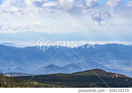 秋天的山形藏王，從百萬院露台向神山的風景，鳥瞰山形縣山形市 108138179