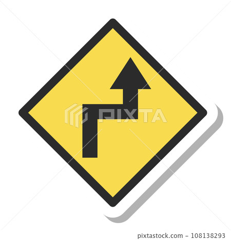 Simple sign sticker illustration with right dorsal refraction 108138293