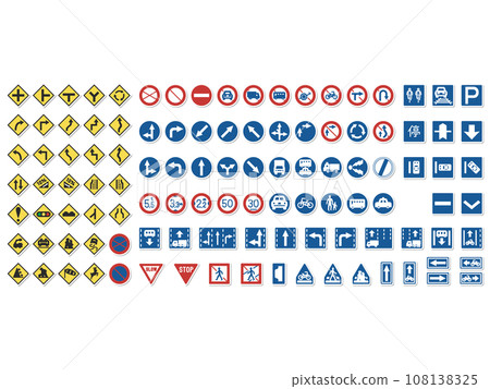 Simple signs sticker icon set (no background) Simple signs sticker icon set (no background) 108138325