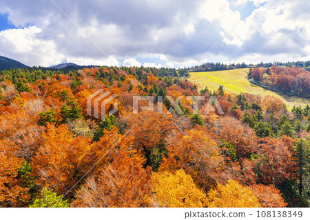 Yamagata Zao in autumn, landscape of the Zao mountain range with autumn leaves, Yamagata City, Yamagata Prefecture 108138349