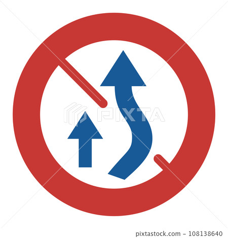 Single color illustration of a simple sign - No passing allowed Single color illustration of a simple sign - No passing allowed 108138640