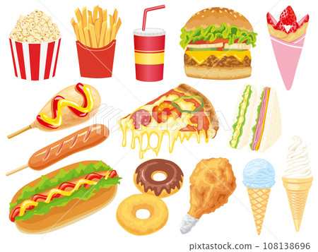 Fast food illustration set 108138696