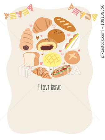 Cute bread illustration 108139350